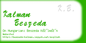 kalman beszeda business card